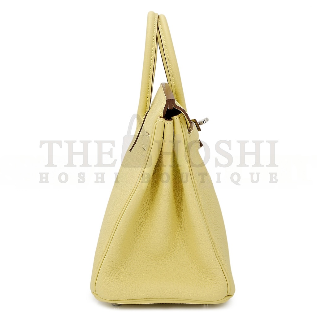 H**me5 BIRKIN 30 TOGO LEATHER LEMON YELLOW SILVER BUCKLE BAG 1271660027 (30*23*15cm) Master Quality